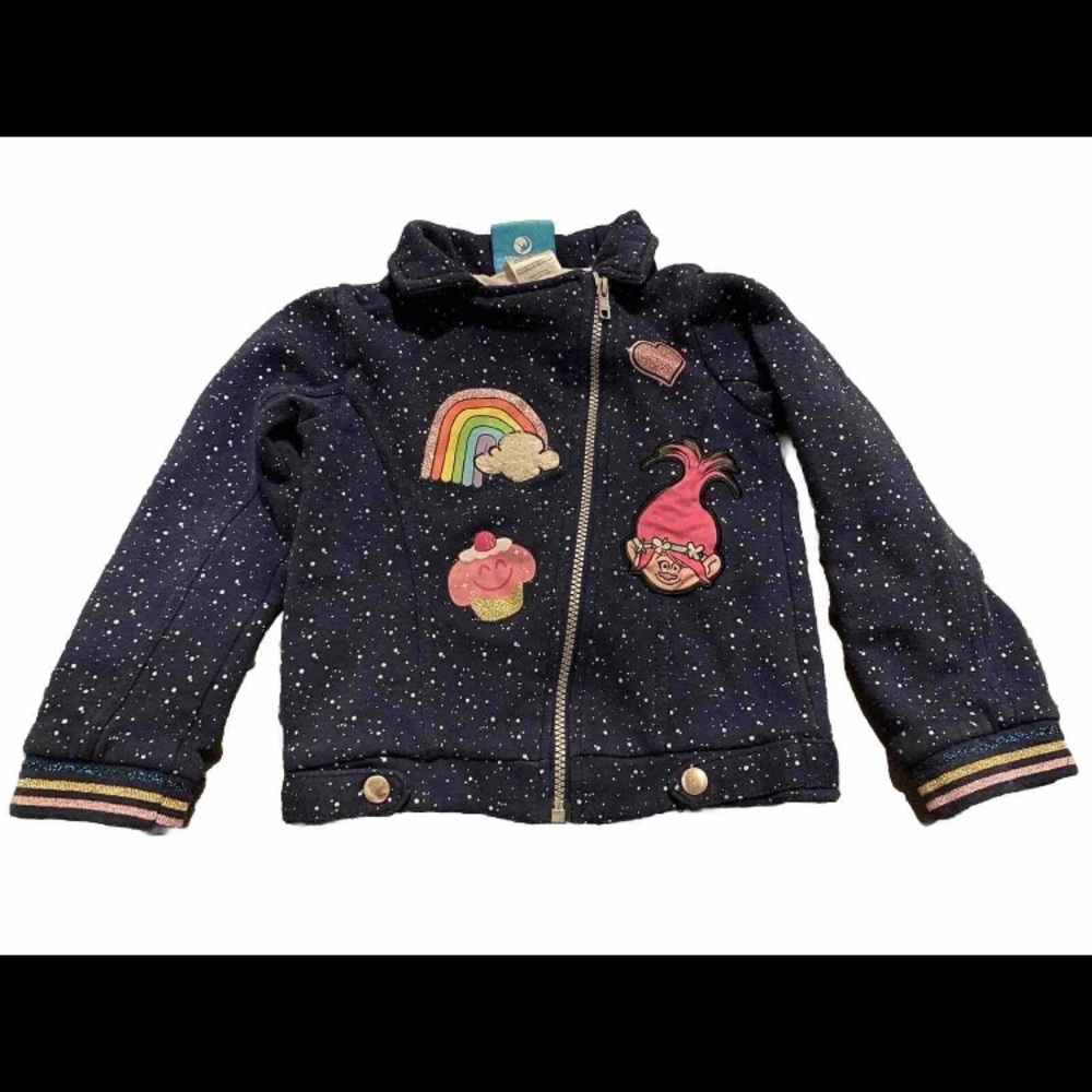Dreamworks TROLLS Poppy Rainbow Full Zip GIRLS Jacket 5/6